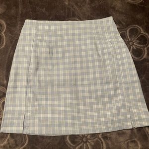Blue Plaid Mini Skirt